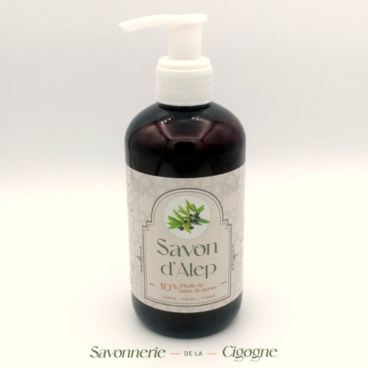 Savon d'Alep liquide 250 ml à 10% huile de baies de laurier